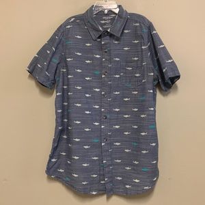 Boys Blue Arizona shirt sleeve button down shirt. 🐠 🐟 🎣